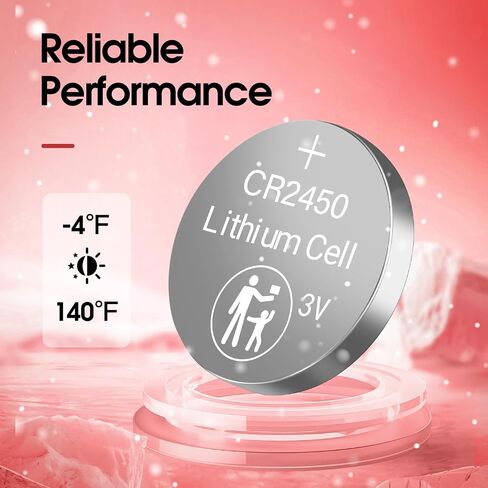 PKNOVA CR2450 Battery 20 Pack, CR 2450 Lithium Batteries, 3V Coin Button Cell Battery Long Lasting, High Capacity for Car Key Fob, Garage Door Opener, Flameless Candles, Smart Sensors, Remote Control in Saudi Arabia