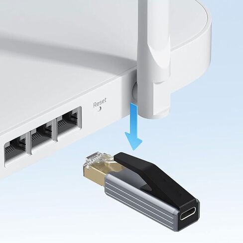 Dpofirs USB C Ethernet Adapter, 1000Mbps RJ45 Male to USB C Female Gigabit Network Adapter for Laptop Tablet Smartphone, Plug and Play in Kuwait