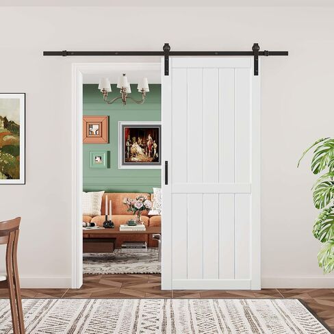 Plank Solid Wood Closet Barn Door, 30"x84" in Saudi Arabia