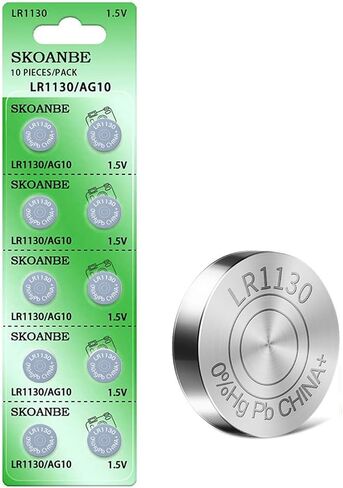 SKOANBE 10PCS LR1130 AG10 SG10 389 189 1.5V Button Coin Cell Battery in Kuwait