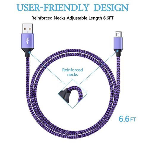 Micro USB Cable, 5Pack 6ft High Speed Nylon Braided Android Charging Cables in Kuwait