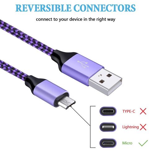 Micro USB Cable, 5Pack 6ft High Speed Nylon Braided Android Charging Cables in Kuwait