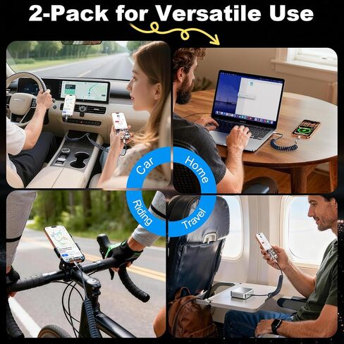 Quickeep USB C Cable 3FT 2Pack Coiled USB C to USB C Charger Cable for Car in Kuwait