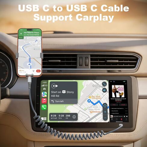 Quickeep USB C Cable 3FT 2Pack Coiled USB C to USB C Charger Cable for Car in Kuwait