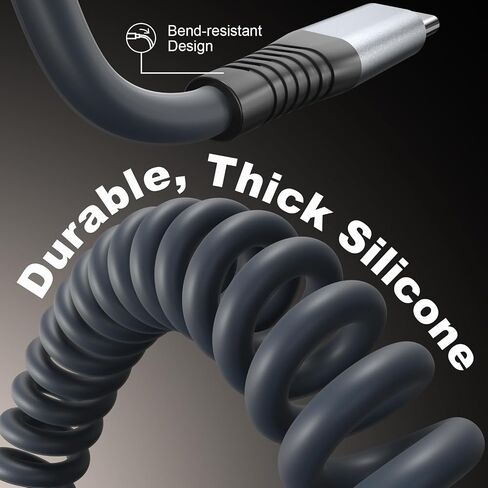 Quickeep USB C Cable 3FT 2Pack Coiled USB C to USB C Charger Cable for Car in Kuwait