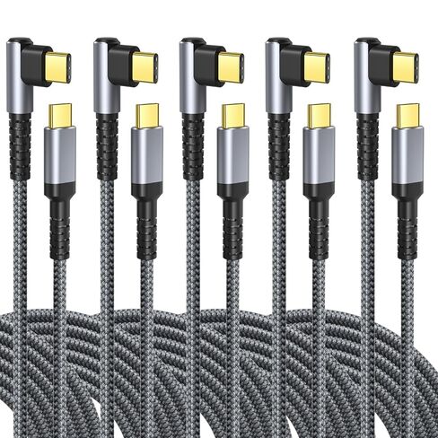 OKRAY USB C Cable 10ft, 5-Pack 60W Fast Charging USB-C 90 Degree Angle Cord in Saudi Arabia