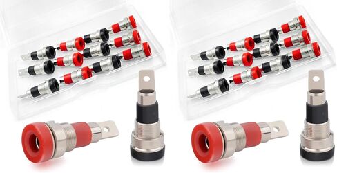 Lkelyonwey Banana Plug Connectors - Female Socket Binding Post Adapter for 4Mm Banana Jack Speaker Terminal (6 Each in Red and Black) in Saudi Arabia
