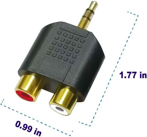 HTDYOO 3.5mm TRS Male to Dual RCA Female Stereo Audio Adapter, 2 Pack in Kuwait