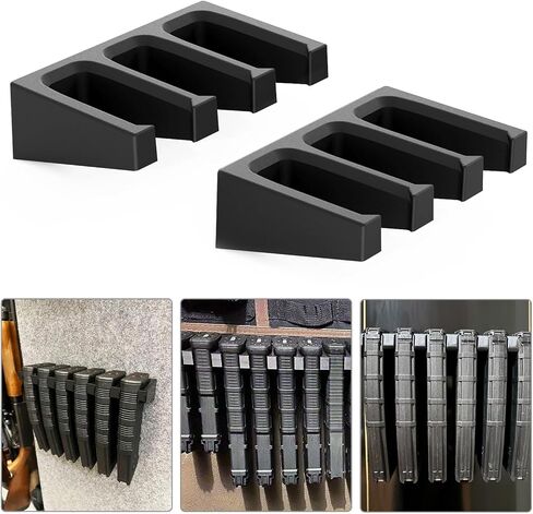 StrongTools PMAG Wall Mount, AR Magazine Holder for Gun Safe & Locker Storage, Heavy Duty ABS 3-Slot Mag Rack for PMAG 30 Round 5.56/.223, Ammo Display Organizer Screw-in Permanent Mount (2-Pack) in Kuwait