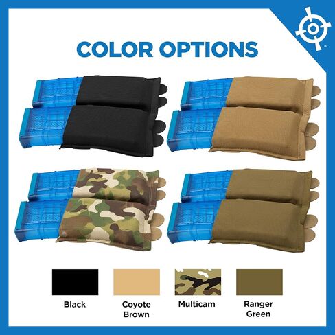 Blue Force Gear - Double Magazine Holder - MOLLE Mag Pouch for Duty Belt, Tactical Vest, & Plate Carrier - Stackable Airsoft Ammo Attachments and Pistol Mag Pouches - 6.5 x 5.5 x .13 Inches - Black in Kuwait