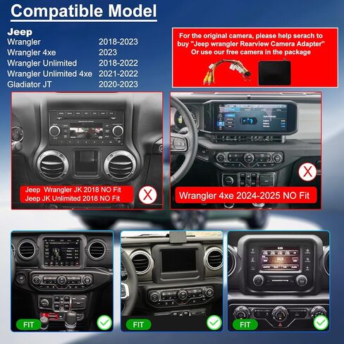 4G+64G Car Radio Stereo for Jeep Wrangler 2018-2023, Gladiator JT 2020-2023 in Saudi Arabia