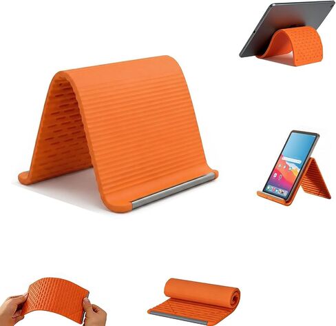 Portable Foldable Silicone Aluminum Phone Holder,Bendable Foldable Design,Silicone Phone Stand with Aluminum, Flexible Foldable Phone Holder for Tablet Laptop Desk Travel Non-Slip (1-Pack) in Kuwait