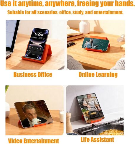 Portable Foldable Silicone Aluminum Phone Holder,Bendable Foldable Design,Silicone Phone Stand with Aluminum, Flexible Foldable Phone Holder for Tablet Laptop Desk Travel Non-Slip (1-Pack) in Kuwait