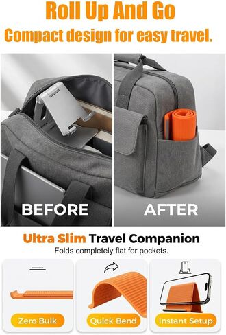 Portable Foldable Silicone Aluminum Phone Holder,Bendable Foldable Design,Silicone Phone Stand with Aluminum, Flexible Foldable Phone Holder for Tablet Laptop Desk Travel Non-Slip (1-Pack) in Kuwait