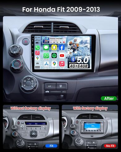 8Core 4G+64GB Car Stereo Radio for Honda FIT 2008-2013：Android 13 Wireless CarPlay Android Auto 10 inch 1280 * 800 IPS Touchscreen Bluetooth GPS 5GWIFI RDS FM Radio SWC Mirror Link Backup Camera in Kuwait