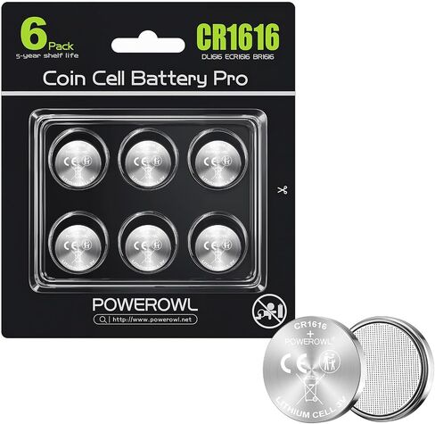 بطارية POWEROWL CR1616 مكونة من 6 قطع، بطارية ليثيوم CR 1616 3 فولت لمفتاح السيارة وجهاز التحكم عن بعد والساعة in Kuwait