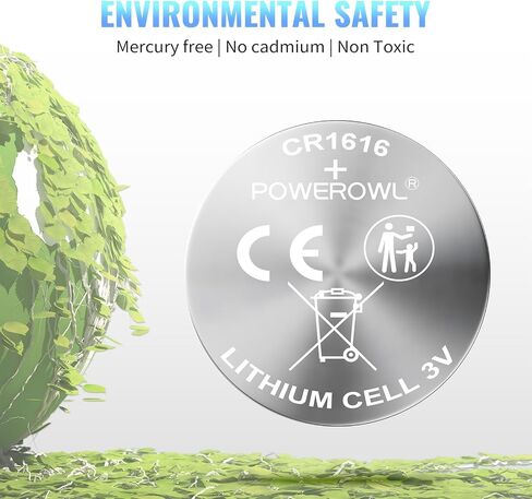 بطارية POWEROWL CR1616 مكونة من 6 قطع، بطارية ليثيوم CR 1616 3 فولت لمفتاح السيارة وجهاز التحكم عن بعد والساعة in Kuwait