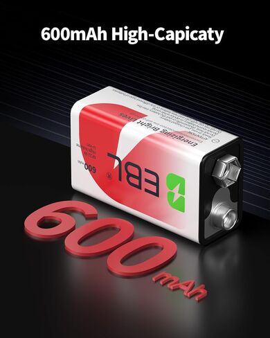 EBL 9V Rechargeable Batteries and LCD 9V Battery Charger in Saudi Arabia