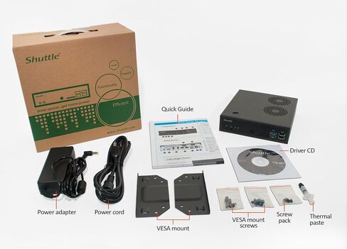 Shuttle XPC Slim DH02U Mini Barebone PC Embedded Intel Kabylake-U Celeron 3865U Processors and NVIDIA GeForce GTX 1050 Graphics No RAM No HDD/SSD No OS Black in Saudi Arabia