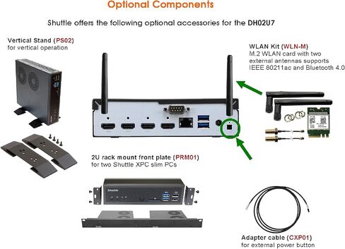 Shuttle XPC Slim DH02U Mini Barebone PC Embedded Intel Kabylake-U Celeron 3865U Processors and NVIDIA GeForce GTX 1050 Graphics No RAM No HDD/SSD No OS Black in Saudi Arabia