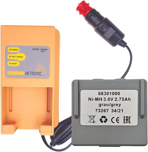 for Hetronic UCH-2 Battery Charger Input 10-30VDC Out 300/780mA 68301000/68300900 Battery Charger for 3.6Volt 2750mAh Hetronic 68301000 Battery (Car Charger) in Saudi Arabia