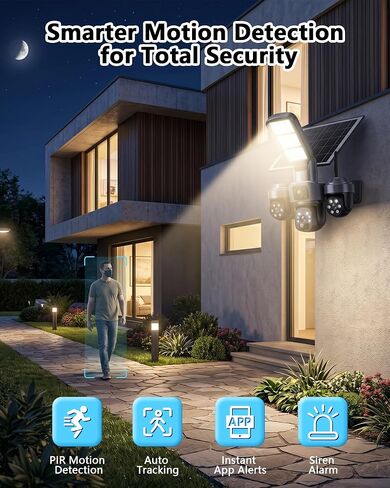 KEPEAK Floodlight Camera, Wireless Security Camera Outdoor Pan/Tilt, WiFi Cameras, 360° Panoramic View, Color Night Vision in Kuwait