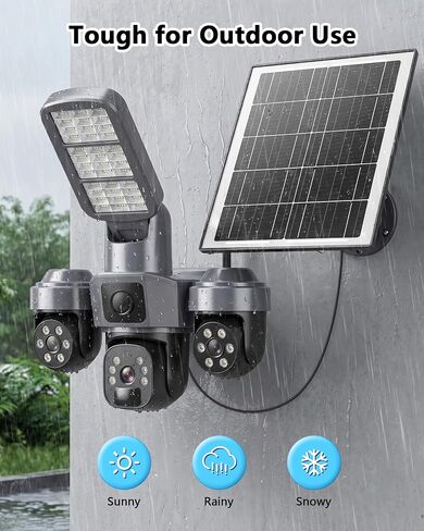 KEPEAK Floodlight Camera, Wireless Security Camera Outdoor Pan/Tilt, WiFi Cameras, 360° Panoramic View, Color Night Vision in Kuwait
