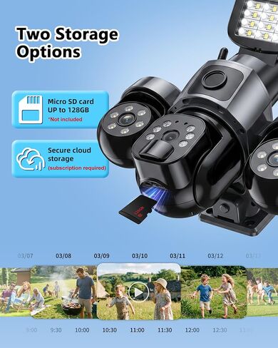 KEPEAK Floodlight Camera, Wireless Security Camera Outdoor Pan/Tilt, WiFi Cameras, 360° Panoramic View, Color Night Vision in Kuwait