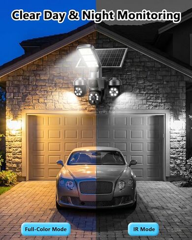 KEPEAK Floodlight Camera, Wireless Security Camera Outdoor Pan/Tilt, WiFi Cameras, 360° Panoramic View, Color Night Vision in Kuwait