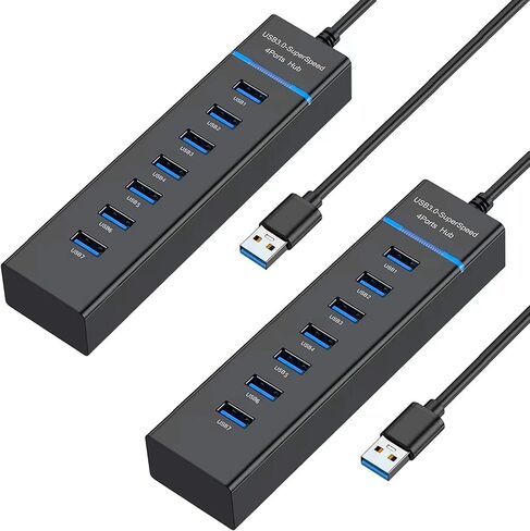 2 Pack USB Hub 3.0, USB Splitter Multiport USB Extender for Laptop, PC, MacBook, Mac Pro, Mac mini, iMac, Surface Pro and More USB Devices in Kuwait