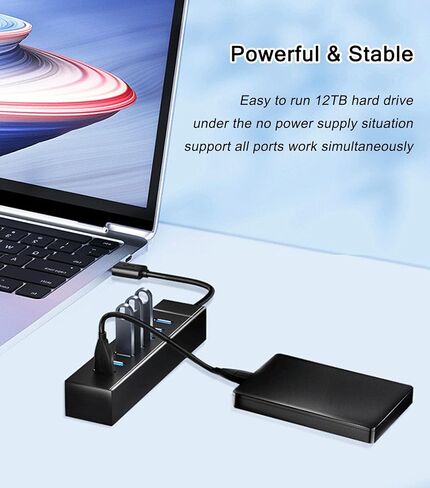 2 Pack USB Hub 3.0, USB Splitter Multiport USB Extender for Laptop, PC, MacBook, Mac Pro, Mac mini, iMac, Surface Pro and More USB Devices in Kuwait