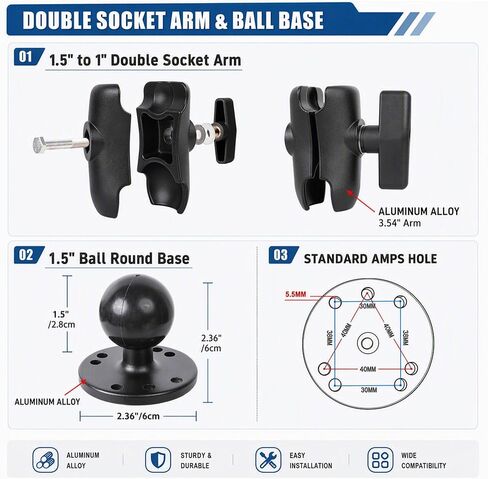 xik Heavy Duty 1.5" Ball Screw Mount Tablet Holder in Saudi Arabia