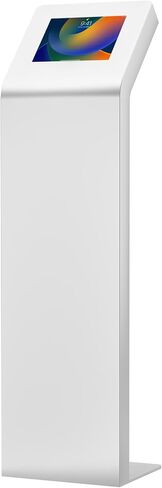 Tablet Kiosk Station – CTA Premium Heavy Duty Large Locking Floor Stand with Interior Cable Routing System for iPad 7th/ 8th/ 9th Gen 10.2" and Other 9-11" Tablets (PAD-KSDKW) – White in Kuwait