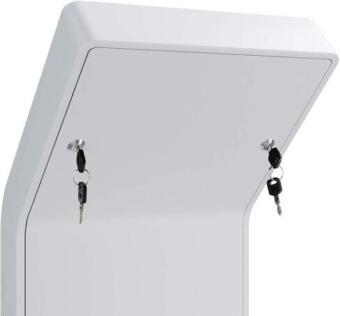 Tablet Kiosk Station – CTA Premium Heavy Duty Large Locking Floor Stand with Interior Cable Routing System for iPad 7th/ 8th/ 9th Gen 10.2" and Other 9-11" Tablets (PAD-KSDKW) – White in Kuwait