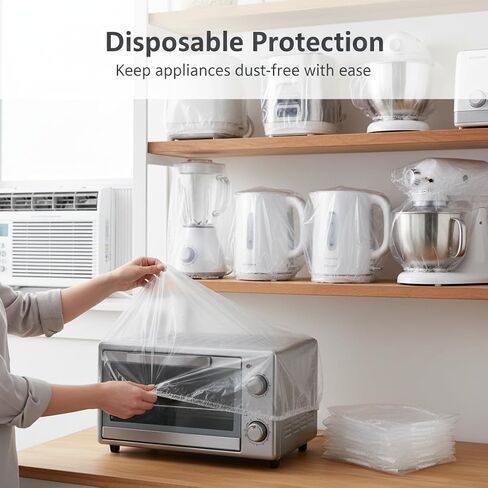 Dust Cover - Clear Elastic Appliance Covers for Kitchen - for Moving , Small size, 20 pieces, 70cm x 80cm, for home appliances in Kuwait