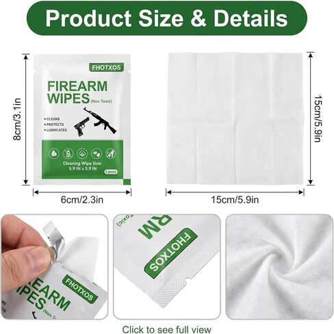 Gun Oil Wipes for Gun Cleaning | Lint Free Rags and Wipes for Firearm Maintenance | Professional Defense Cleaning Supplies. in Kuwait