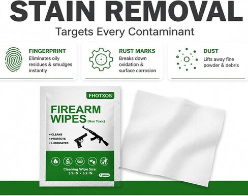 Gun Oil Wipes for Gun Cleaning | Lint Free Rags and Wipes for Firearm Maintenance | Professional Defense Cleaning Supplies. in Kuwait