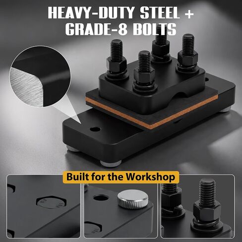 Heavy Duty Barrel Vise Tool with Scratch Free Protective Leather Pads, Fits 0.67" to 1.375" Outside Diameter, Durable Steel Construction with High Strength 8-Grade Bolts Black in Saudi Arabia