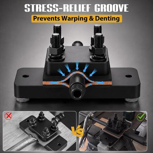 Heavy Duty Barrel Vise Tool with Scratch Free Protective Leather Pads, Fits 0.67" to 1.375" Outside Diameter, Durable Steel Construction with High Strength 8-Grade Bolts Black in Saudi Arabia