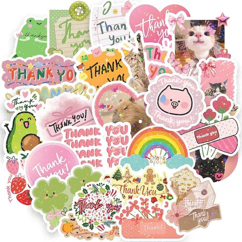 118 PCS Thank You Stickers, Cute Pink Thank You Stickers, Waterproof Vinyl Thank You Labels for Favors, Wedding, Birthday, Personalized Thank You for Celebrating Stickers for Adults in Saudi Arabia