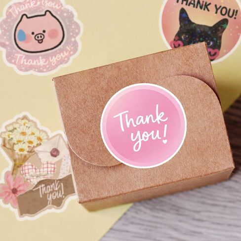 118 PCS Thank You Stickers, Cute Pink Thank You Stickers, Waterproof Vinyl Thank You Labels for Favors, Wedding, Birthday, Personalized Thank You for Celebrating Stickers for Adults in Saudi Arabia