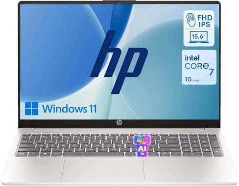 HP 15.6" FHD Business Touchscreen Laptop, 10-Core Intel Core 7 Processor (Up to 5.4GHz), 64GB DDR5 RAM, 2TB PCIe SSD, Numeric Keypad, Privacy Shutter Camera, Windows 11 in Kuwait