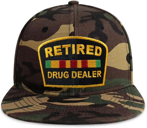 Funny Snapback Hat, Retired Drug Dealer Strip Club Veteran Flat Brim Cap in Saudi Arabia