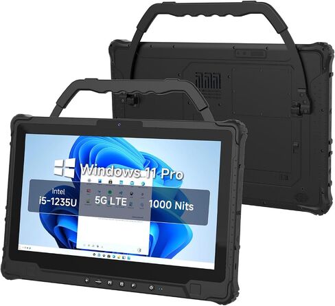 M14A Windows Rugged Tablet, 5G 14-Inch FHD 1000 Nits Touchscreen, Intel i5-1235U, 16GB RAM 256GB SSD, IP65 Waterproof Industrial Tablet PC for Outdoor Work Field Service in Saudi Arabia