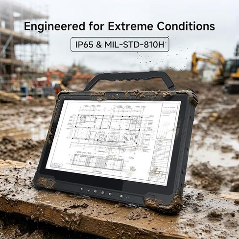 M14A Windows Rugged Tablet, 5G 14-Inch FHD 1000 Nits Touchscreen, Intel i5-1235U, 16GB RAM 256GB SSD, IP65 Waterproof Industrial Tablet PC for Outdoor Work Field Service in Saudi Arabia