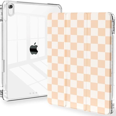 Feams Case for iPad (A16) 11th Generation 11 Inch 2025, iPad 10th Generation 10.9 Inch 2022, Slim Tri-Fold Stand Clear Back Cover with Pencil Holder & Auto Sleep, Pink Stripes in Kuwait