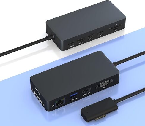 New Surface Dock Triple Displays 4K@60HZ HDMI+VGA, 11 in 1 Surface Docking Station for Surface Pro 11/10/9/8/X/7/6/5/4/3,Surface Laptop 7/6/5/4/3/2/1,Surface Book Go in Kuwait