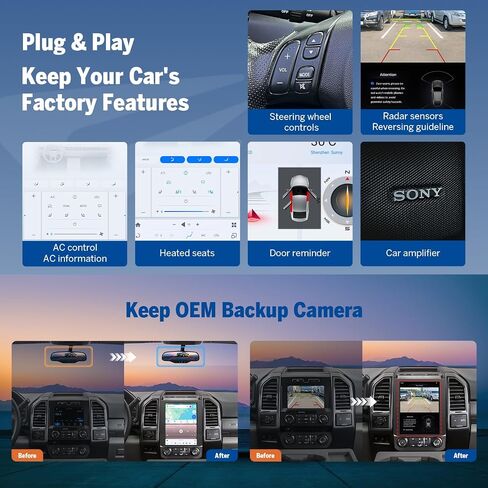 Eonon 4+64GB 12.1" Double din car Stereo for Ford F-150 15-20 in Kuwait