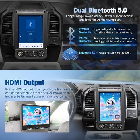 Eonon 4+64GB 12.1" Double din car Stereo for Ford F-150 15-20 in Kuwait