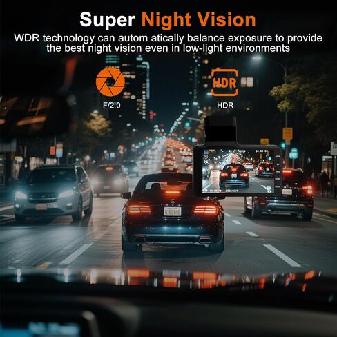 1080p HD 4-Inch Dashcam with Night Visibility, 170° Wide Angle, 24-Hour Recording, G-Sensor, Parking Monitoring, Loop Recording, Motion Detection in Saudi Arabia